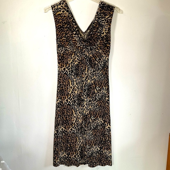 Tiana B. Dress Leopard Print Midi Sleeveless Stretch Size M - Picture 2 of 11